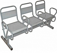 Секция стульев перфорированная с подлокотниками 3М